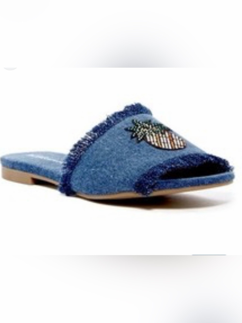 BCBG Denim Pineapple Embellished Slide Mules size 10/40